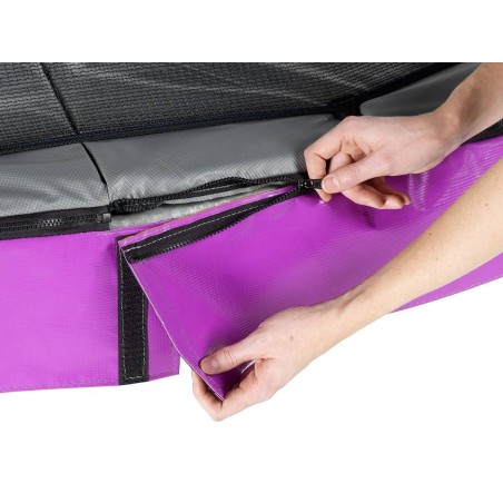 EXIT Trampoline Elegant Premium de 244x427cm avec filet de sécurité Deluxe - violet