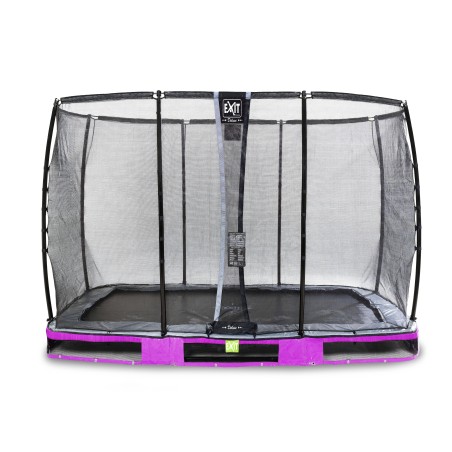 EXIT Trampoline enterré Elegant Premium de 214x366cm avec filet de sécurité Deluxe - violet