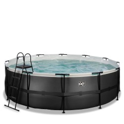 EXIT Piscine Black Leather ø450x122cm avec pompe filtrante à sable - noir
