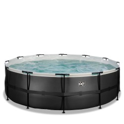 EXIT Piscine Black Leather ø450x122cm avec pompe filtrante à sable - noir