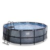 EXIT Piscine Stone ø427x122cm avec pompe filtrante - grise