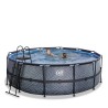 EXIT Piscine Stone ø427x122cm avec pompe filtrante - grise