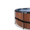 EXIT Piscine Wood ø488x122cm avec pompe filtrante à sable - marron