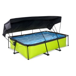 EXIT Piscine Lime 300x200x65cm avec voile d'ombrage et pompe filtrante - vert