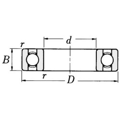 Roulement rainuré à billes SKF 6302C3SKF