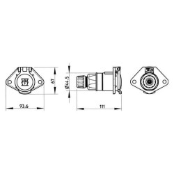 Socket metal'7-pin ERICH-JAEGER 111080JAE