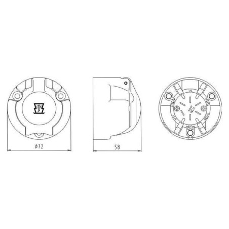 Prise métallique 7 pôles ERICH-JAEGER 101018JAE