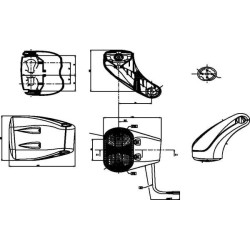 Direction and position light RH rectangular 12V