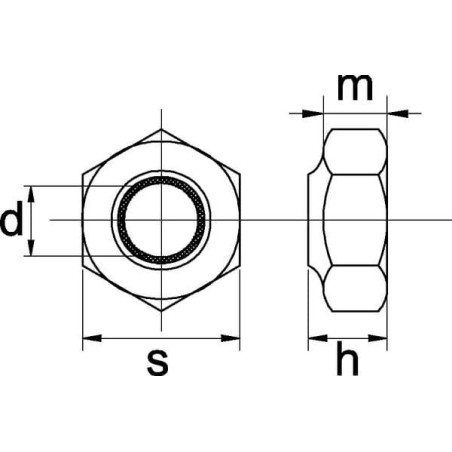 Écrou hexagonal autobloquant UNIVERSEL 98520A