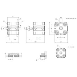 Vérin compacte CAMOZZI 31M2A016A005