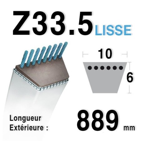 Cinghia 10mm x 889mm - Z33.5