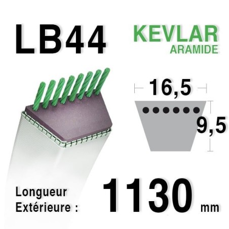 Courroie 16.5mm x 1130mm - LB44
