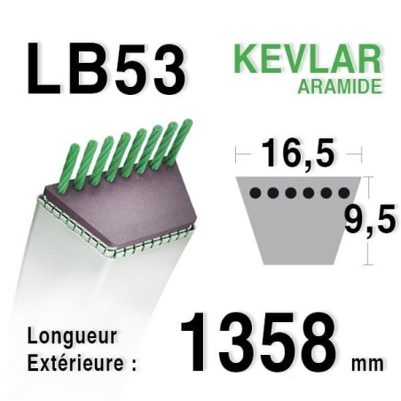Courroie 16.5mm x 1358mm - LB53