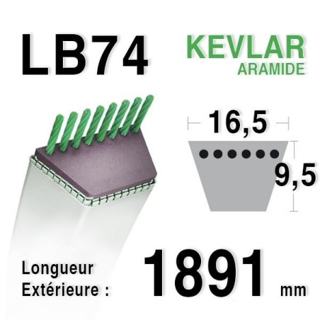 Courroie 16.5mm x 1891mm - LB74