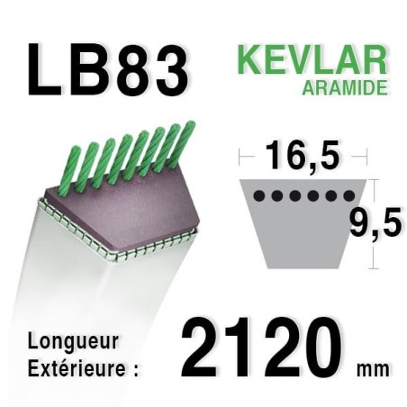 Courroie 16.5mm x 2120mm - LB83