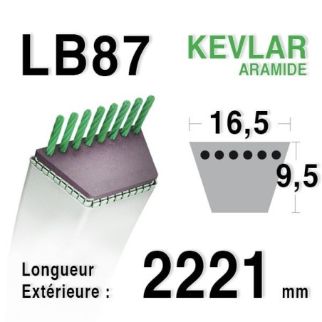 Courroie 16.5mm x 2221mm - LB87