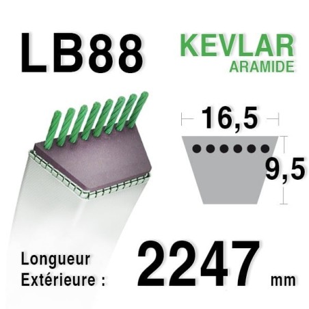 Courroie 16.5mm x 2247mm - LB88