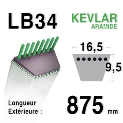 Correa 16.5mm x 875mm - LB34