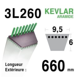 Courroie 9.5mm x 660mm - 3L26