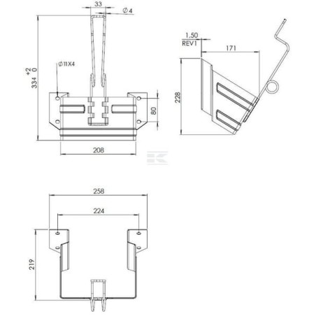 Wheel chock holder Begin for E53 / big LOKHEN 600170500