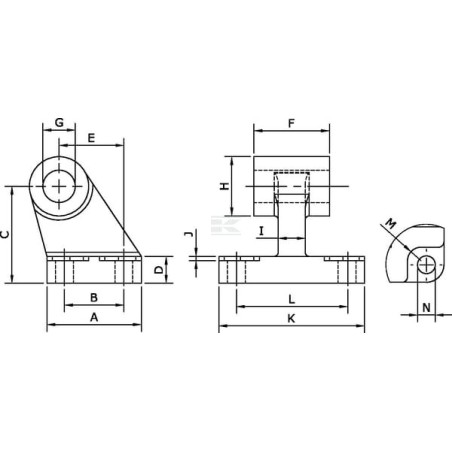Clevis foot UNIVERSAL CF40PN