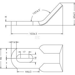 Cranked flail 40x107mm suitable for Ferri FERRI CK2416