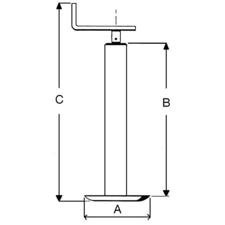 Stand jack horizontal handle 50x570mm SIMOL STRP520