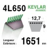 Courroie Kevlar 4L650 - 4L65 - MTD 754191 - 90-65-390 - JOHN DEERE M82462 - BOLENS 1738496-1722238 - AYP - ROPER 358406-368406