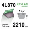 Courroie Kevlar 4L870 - 4L87 - AYP 180214 - HUSQVARNA 532180214- AMF NOMA 314120 - JOHN DEERE M40223 - MURRAY 37X89