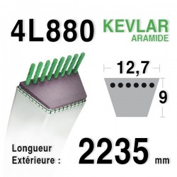 Courroie Kevlar 4L880 - 4L88 - AYP 144200 -131290 -5920J -5928J - AMF - NOMA 39454-49405-39454-34073-141160-47611-33030 -18077