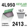 Courroie Kevlar 4L950 - 4L95 AYP HUSQVARNA144959 - 138255 - 130801 - MURRAY 37X61 - BERNARD LOISIRS - 144959