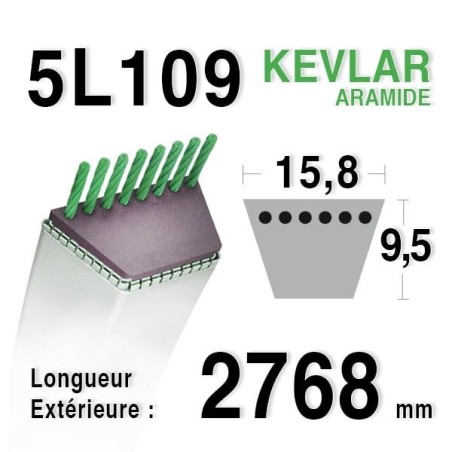 Courroie Kevlar 5L1090 - 5L109 - MURRAY 37X93