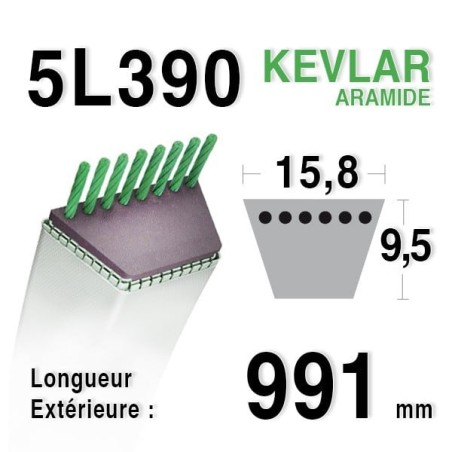 Courroie Kevlar 5L390 - 5L39 - JOHN DEERE M82258