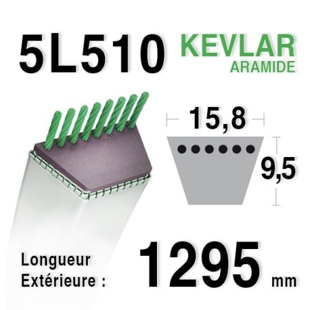 Courroie Kevlar 5L510 - 5L51 - MTD 7540188 - 754-0188 - 90-65-377