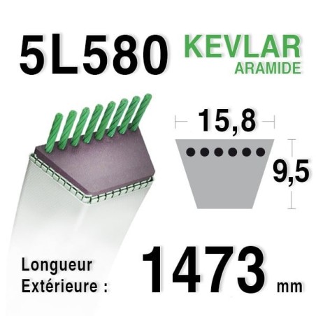 Courroie Kevlar 5L580 - 5L58 MTD 7540493 - 754-0493