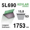 Courroie Kevlar 5L690 - MTD 7540329 - 7540433 - 7540145 - 90-47-665 - 954-04001 -AMF - NOMA 42111 - 43066 - ARIENS 72052