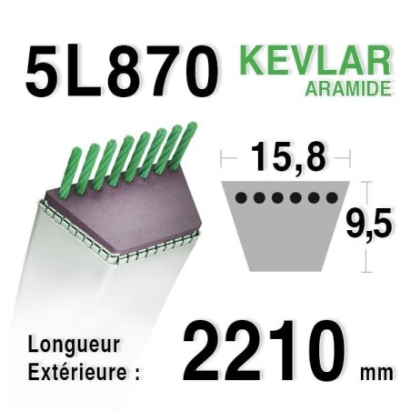 Courroie Kevlar 5L870 - 5L87 - Ransomes A491014