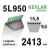 Courroie Kevlar 5L950 - 5L95 - MTD 75404075 - 7540632 - KUBOTA 7650034710 - AYP - HUSQVARNA 180260 - 532180260