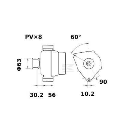 Alternator 14V 200A MAHLE MG830