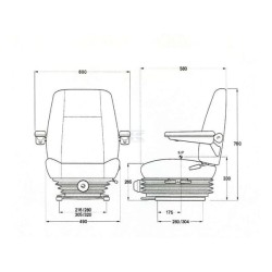 Sitz KAB 411 für Lkw mechanisch gefedert Stoff KAB SEATING
