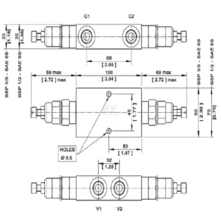 Valve de contrepoids DANFOSS VCB06EN3BDF12210