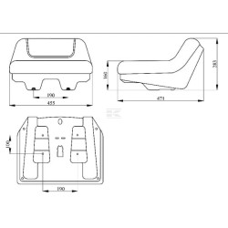 Revêtement de siège jaune UNIVERSEL TS19600KR