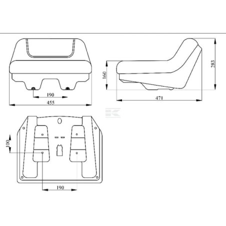 Sitzoberteil gelb PVC UNIVERSAL TS19600KR