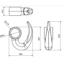 Locking bar hook for 1" bar UNIVERSAL WS3100A