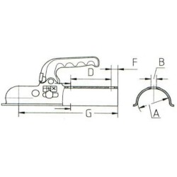 Tête d'attelage de remorque UNIVERSEL EM80F