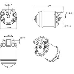 Filtergehäuse komplett UNIVERSAL FI522CM14
