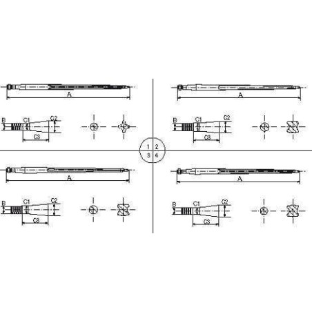Loader tine straight double T section 36x1400mm pointed tip