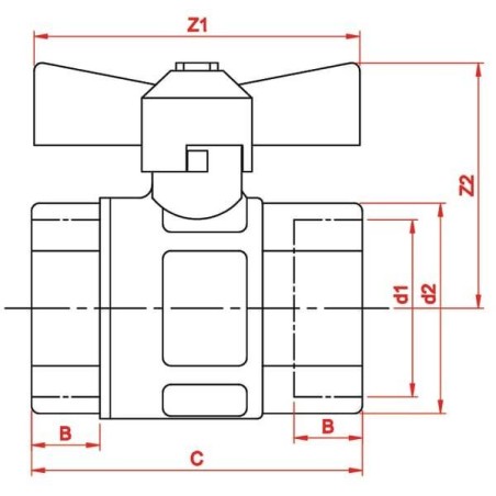 As. válvula esf. in./in. 3/4" UNIVERSAL KS34FV