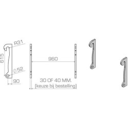 Replacement brackets UNIVERSAL LBAVOL61530B