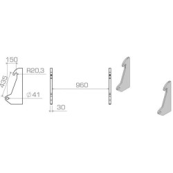 Replacement brackets UNIVERSAL LBAZET43530EXS